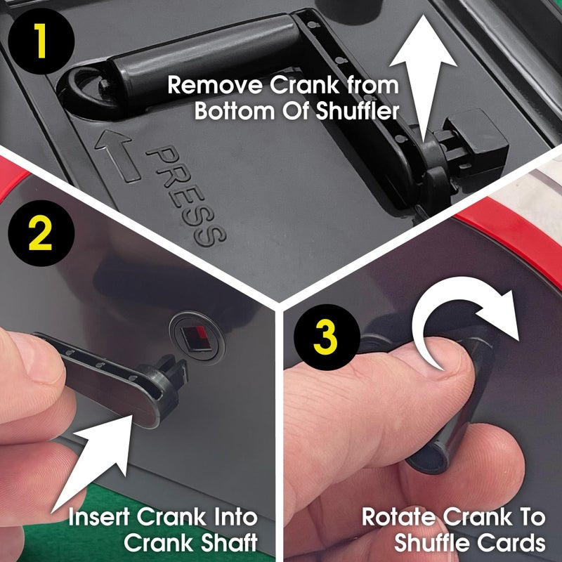 CHH Hand Cranked Card Shuffler â€“ Manual Card Shuffler for Standard or Bridge-Sized Playing Cards â€“ Quiet and Easy to Use - Designed for 2 Decks - Image 4